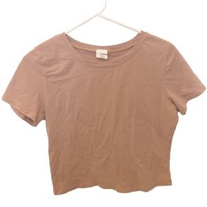 basic tan tee size XX-L fits snug